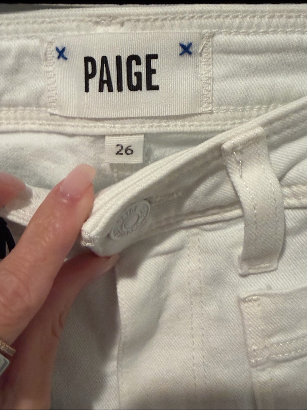 PAIGE White Wide Leg Jeans - Picture 7 of 8